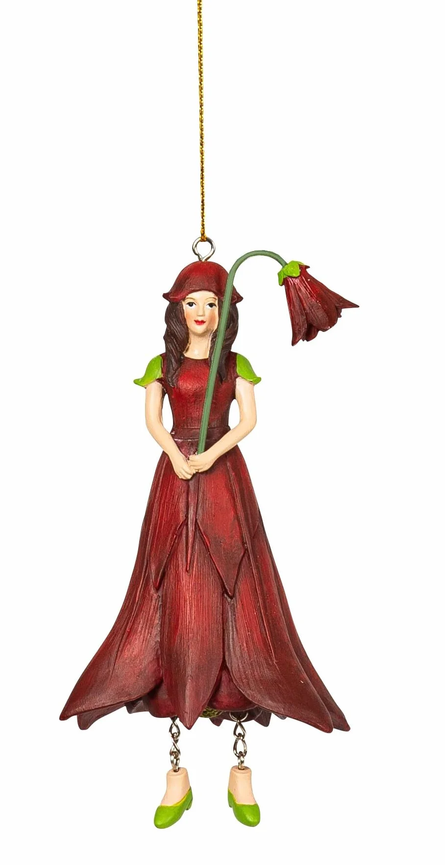 Figurine de fée d'elfe rouge suspendue - Sculpture enfant boîte cadeau