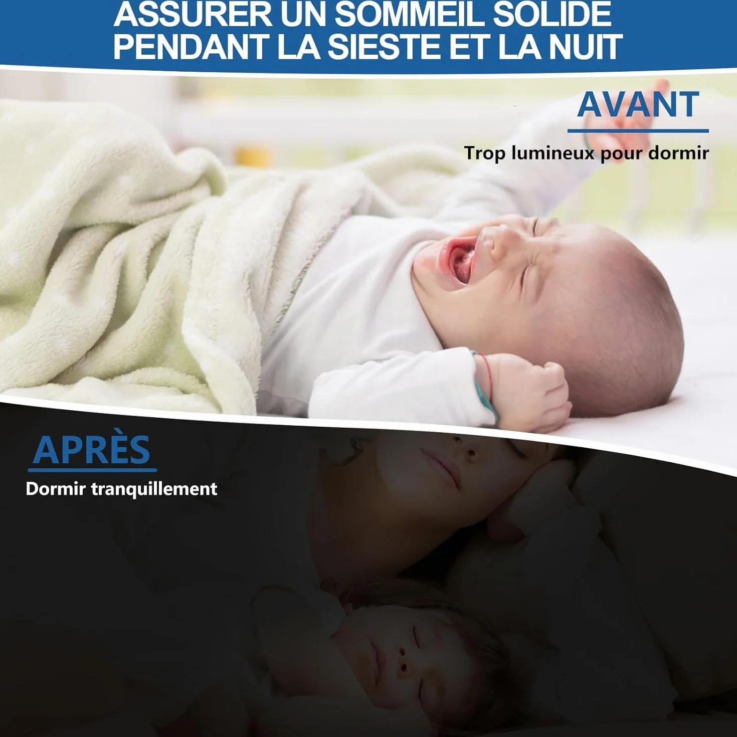 Store Occultant Fenêtre sans Perçage Tissu Isolation BKSAI 100x145CM Protection Solaire
