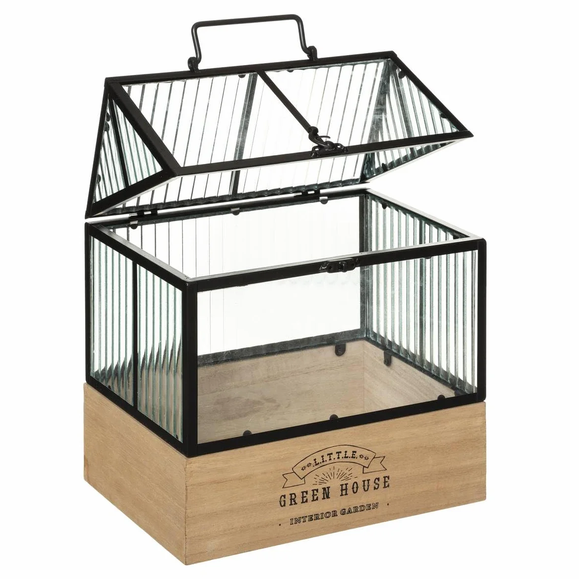 Atmosphera Serre House 26x30-5 cm Bois et Verre Transparent