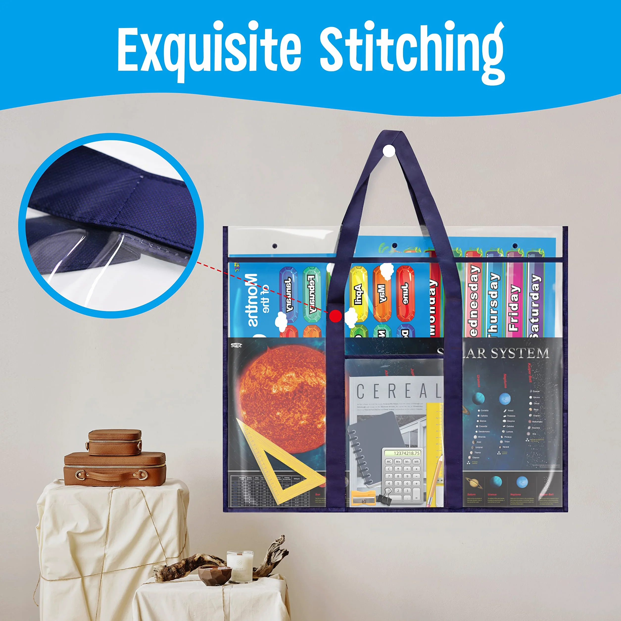 Tableau d'affichage PVC 76 x 61 cm avec pochette de rangement