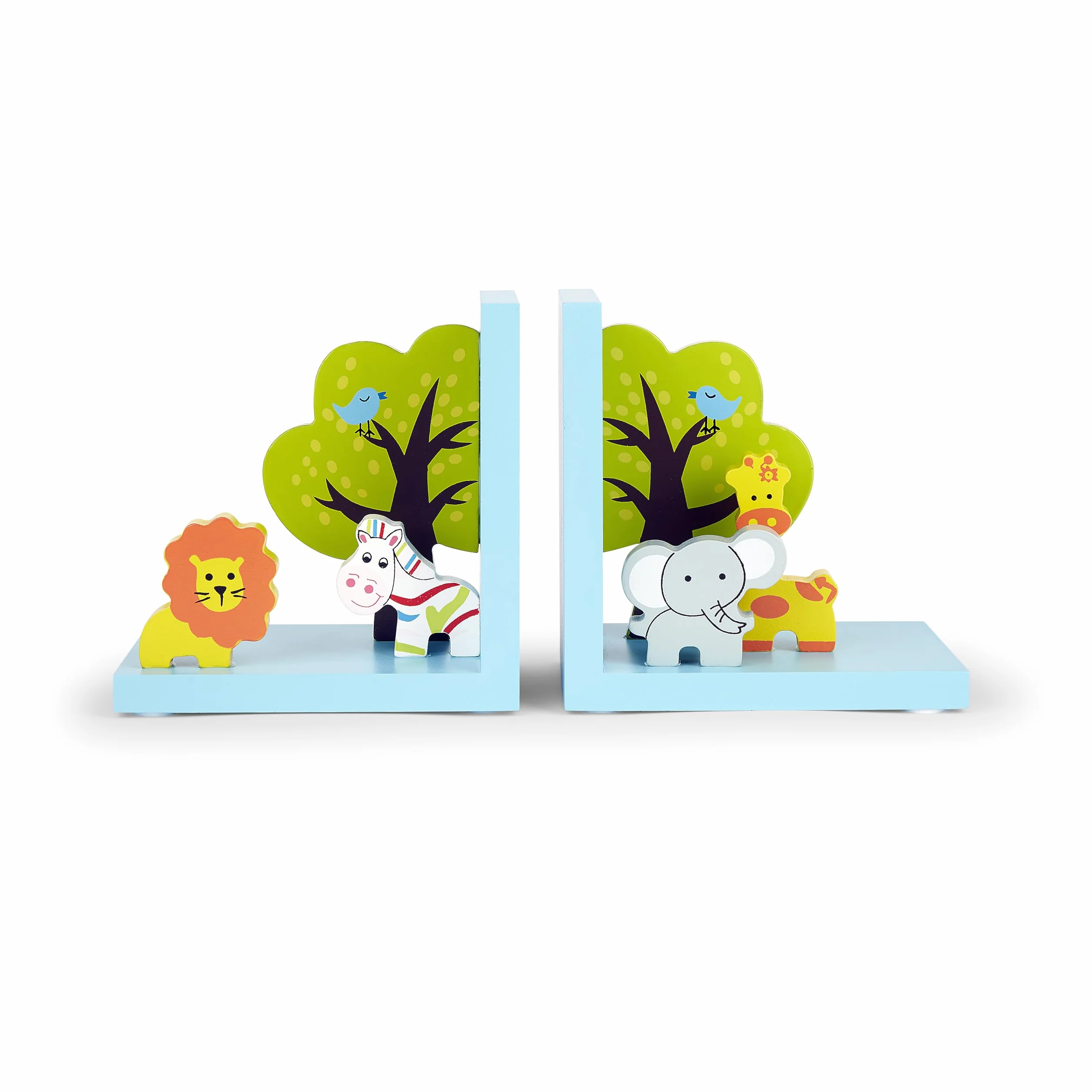 Serre Livres Enfants Animal Jungle Safari 3D en Bois pour Chambre de bébé
