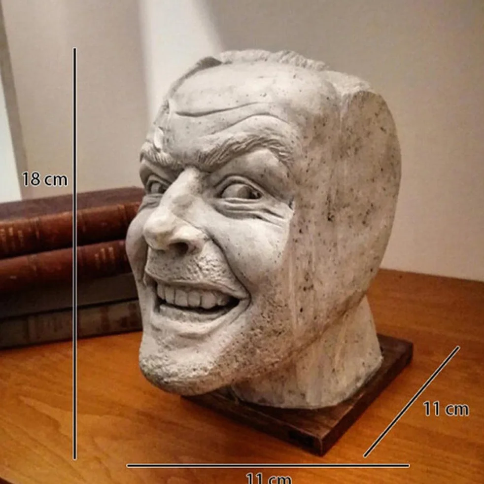 Serre-Livres en Résine de Visage Humain Fdit, Support de Livres Moderne pour Bureau
