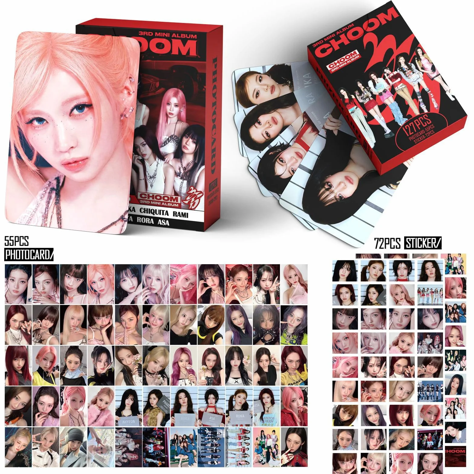Choom Album Cadeau 182 Cartes Photos 100 Autocollants Album Cordon Porte-Cartes