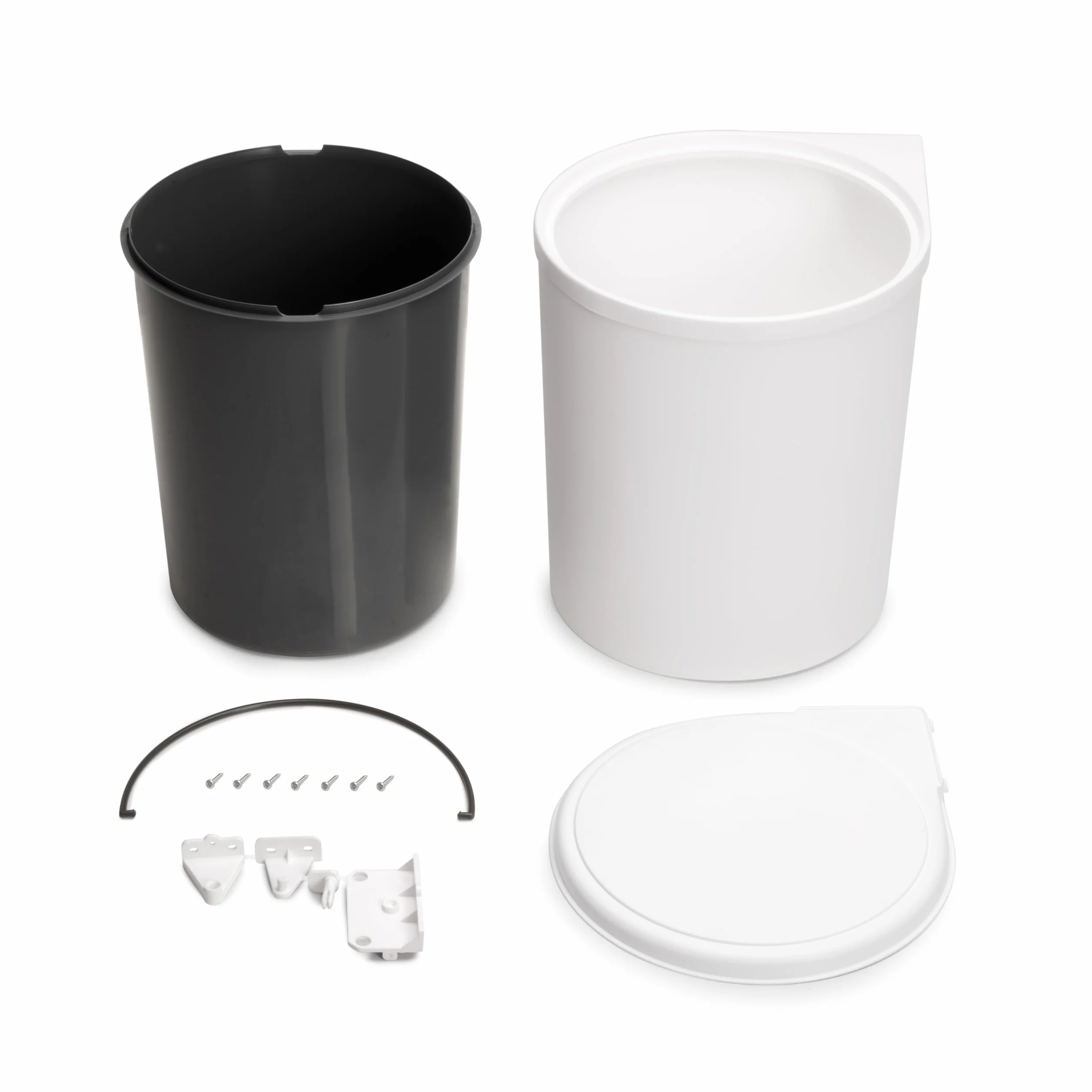 Emuca Poubelles de Porte de Meuble 13L avec Couvercle Automatique Plastique Blanc