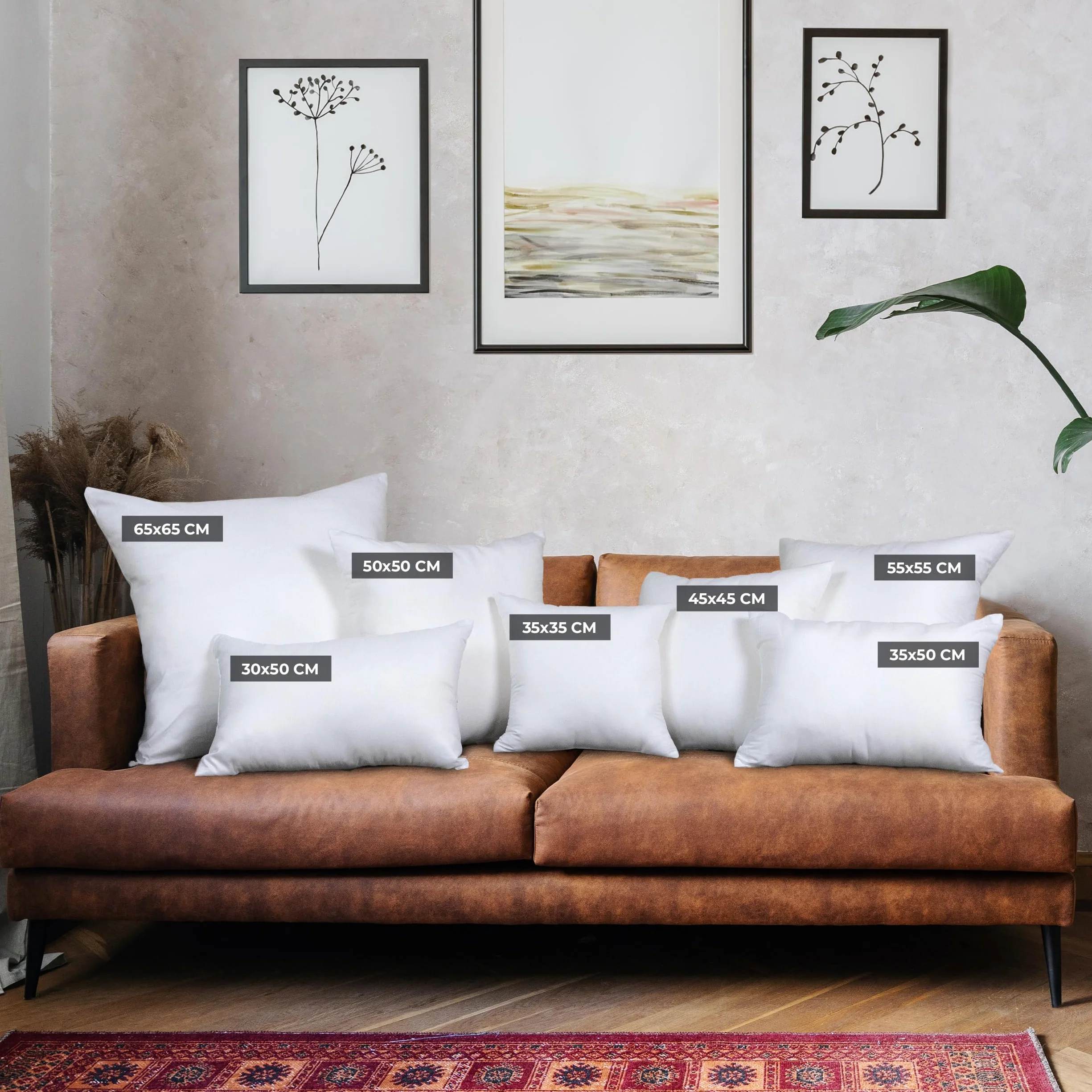 Utopia Bedding Coussins de Garnissage 45 x 45 cm Lot de 4 Blanc