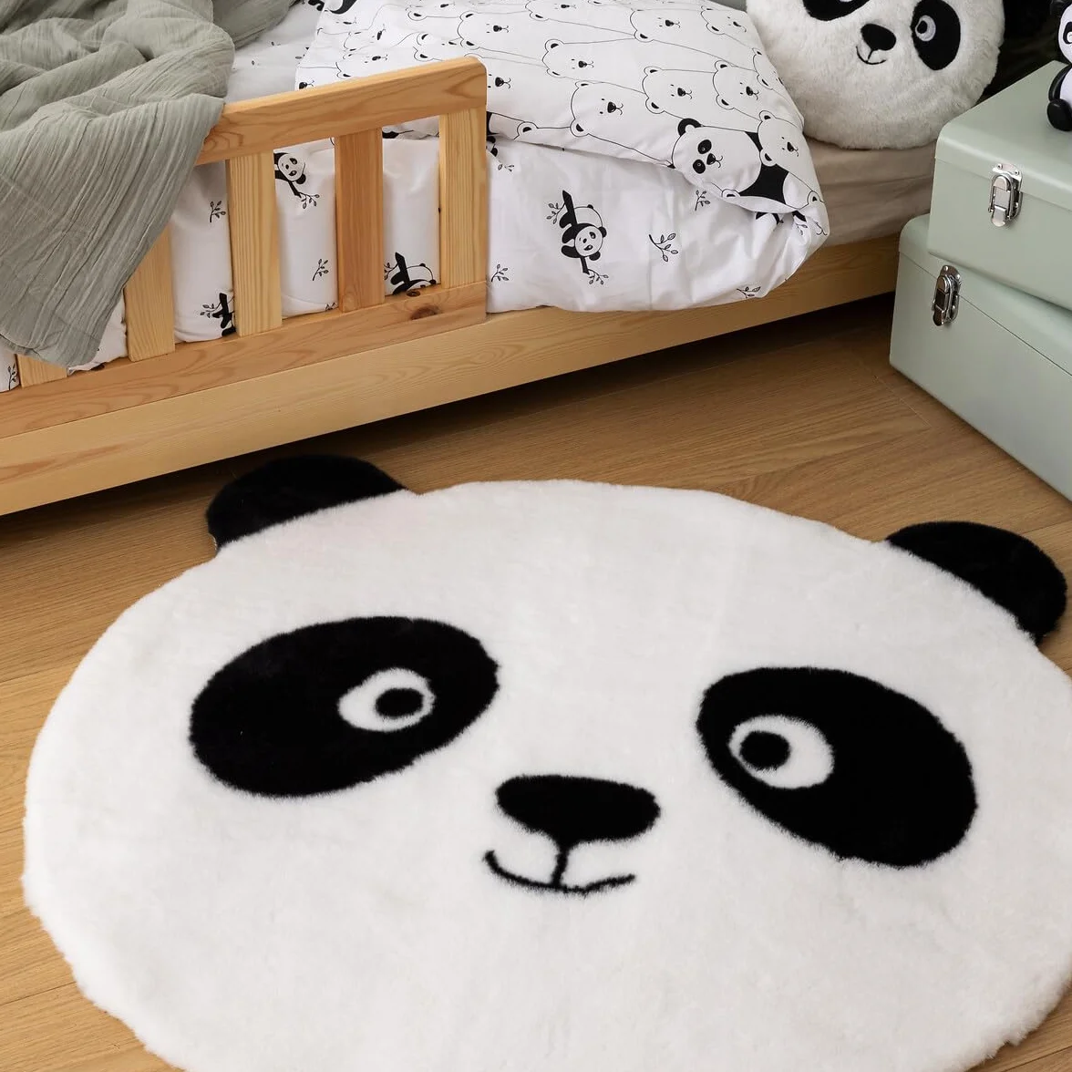Atmosphera Tapis Enfant Panda Andy Noir et Blanc d100cm