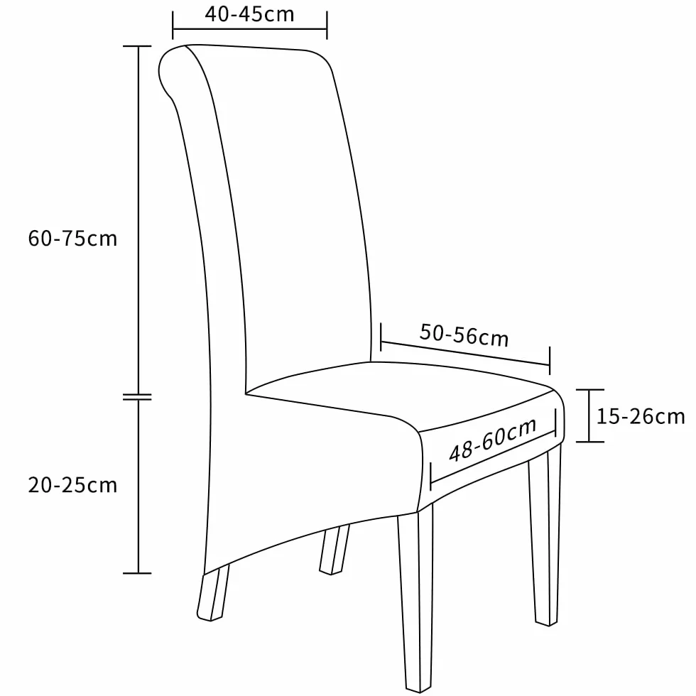 Housse de Chaise 4 Pièces Salle à Manger Jacquard Extensible XL Lavable Couverture de Chaise Universelle Gris