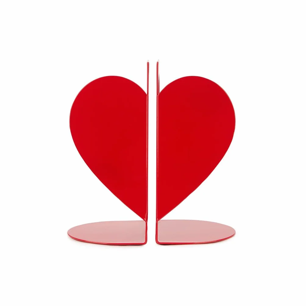 Balvi Serre-Livres Double en Forme de Cœur Métal Rouge Love