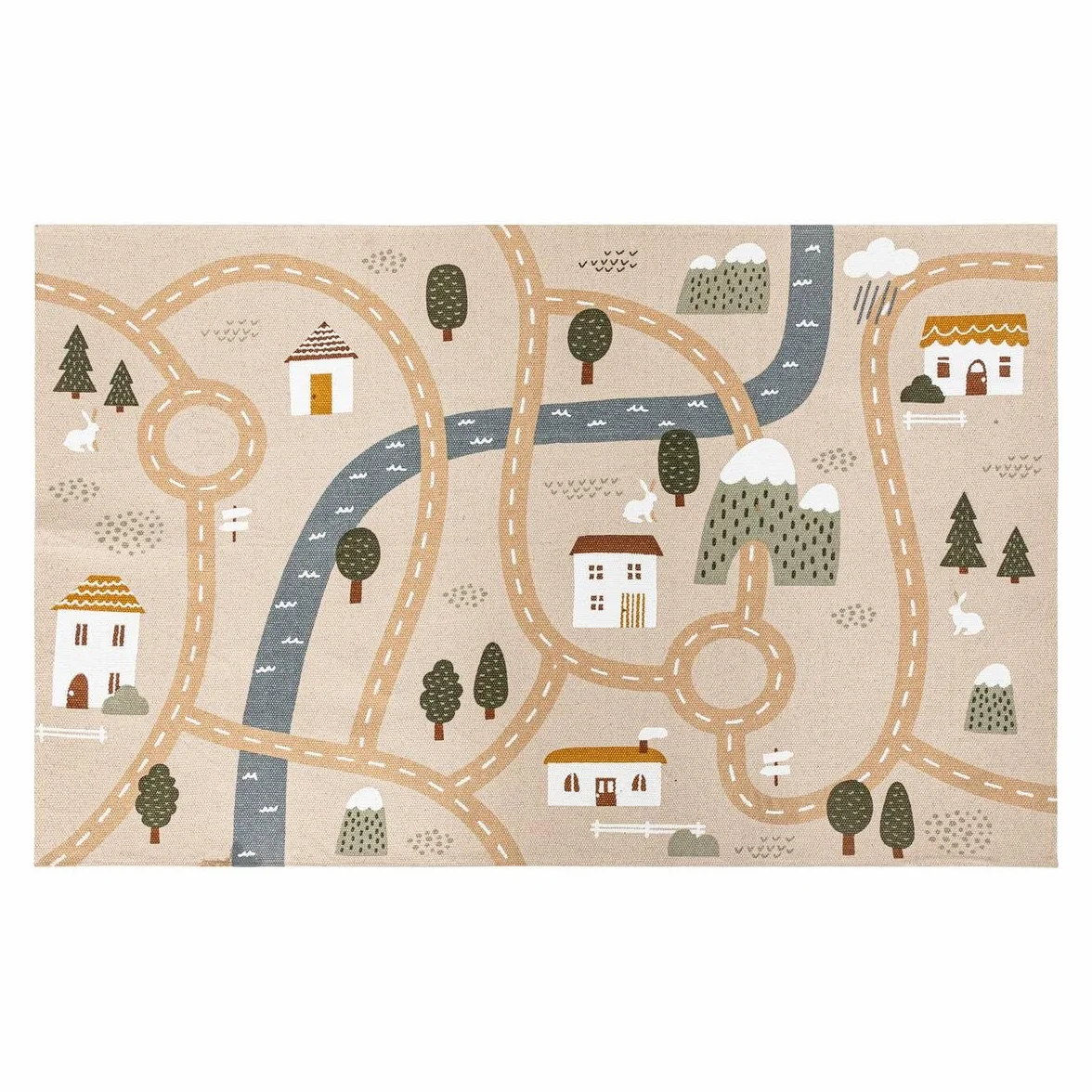 Atmosphera Tapis de Jeu Enfant Niels Motif Route Jute 150 x 100 cm Antidérapant
