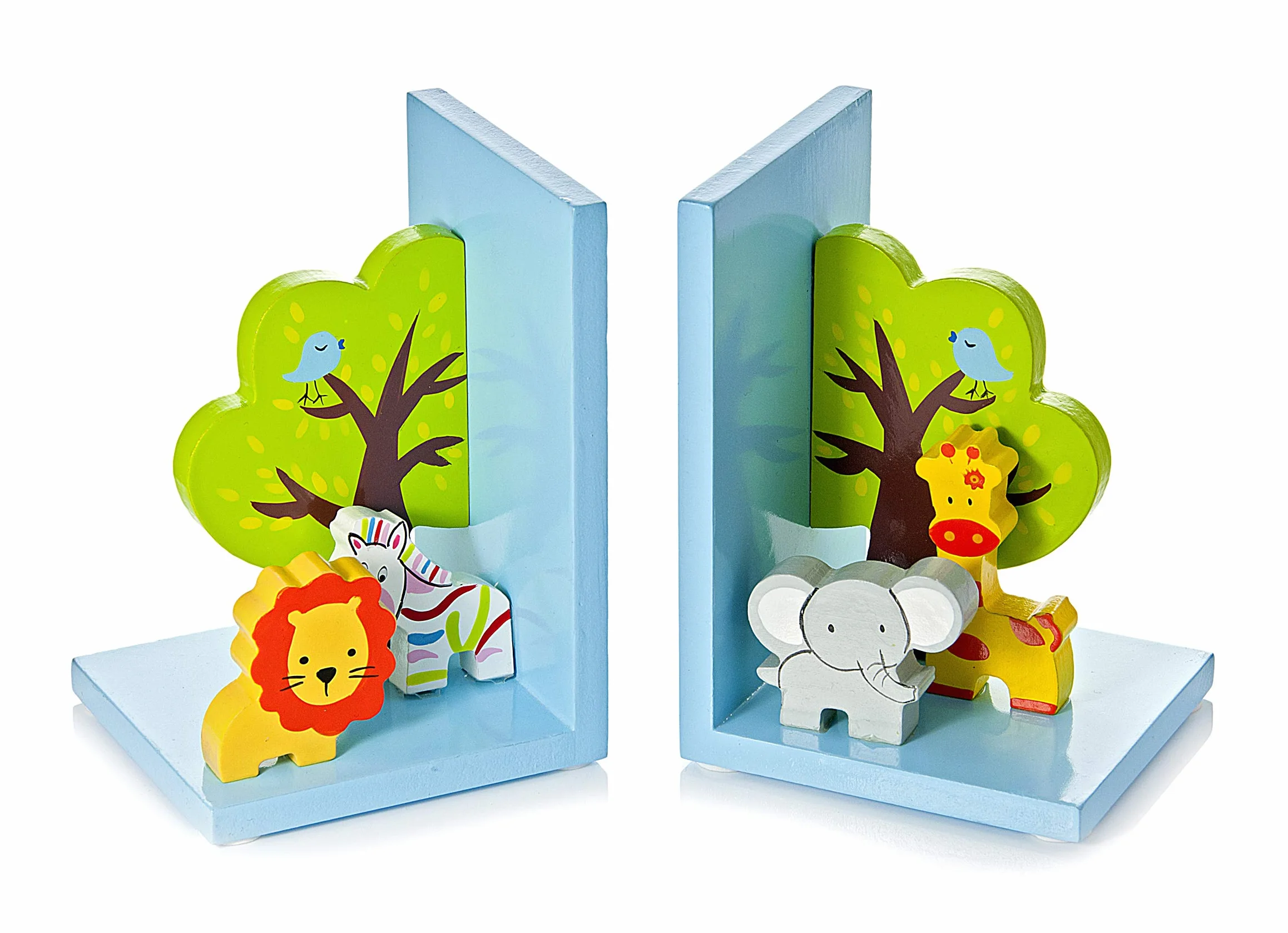 Serre Livres Enfants Animal Jungle Safari 3D en Bois pour Chambre de bébé